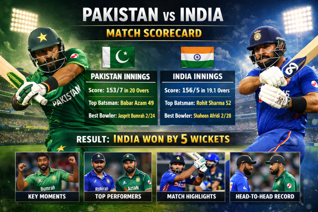 pakistan national cricket team vs india national cricket team match scorecard